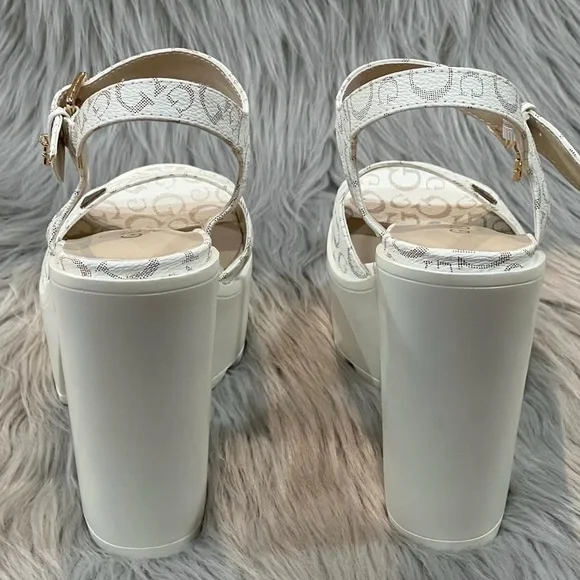 Guess Signature Logo Platform Heels. - Picture 4 of 8